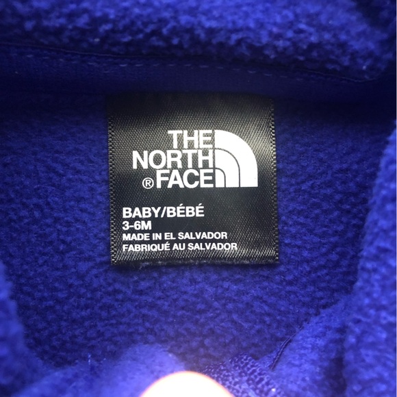 The North Face Infant Lightweight Fleece Hooded Jacket. Royal Blue. Size 3-6 M - Picture 7 of 9